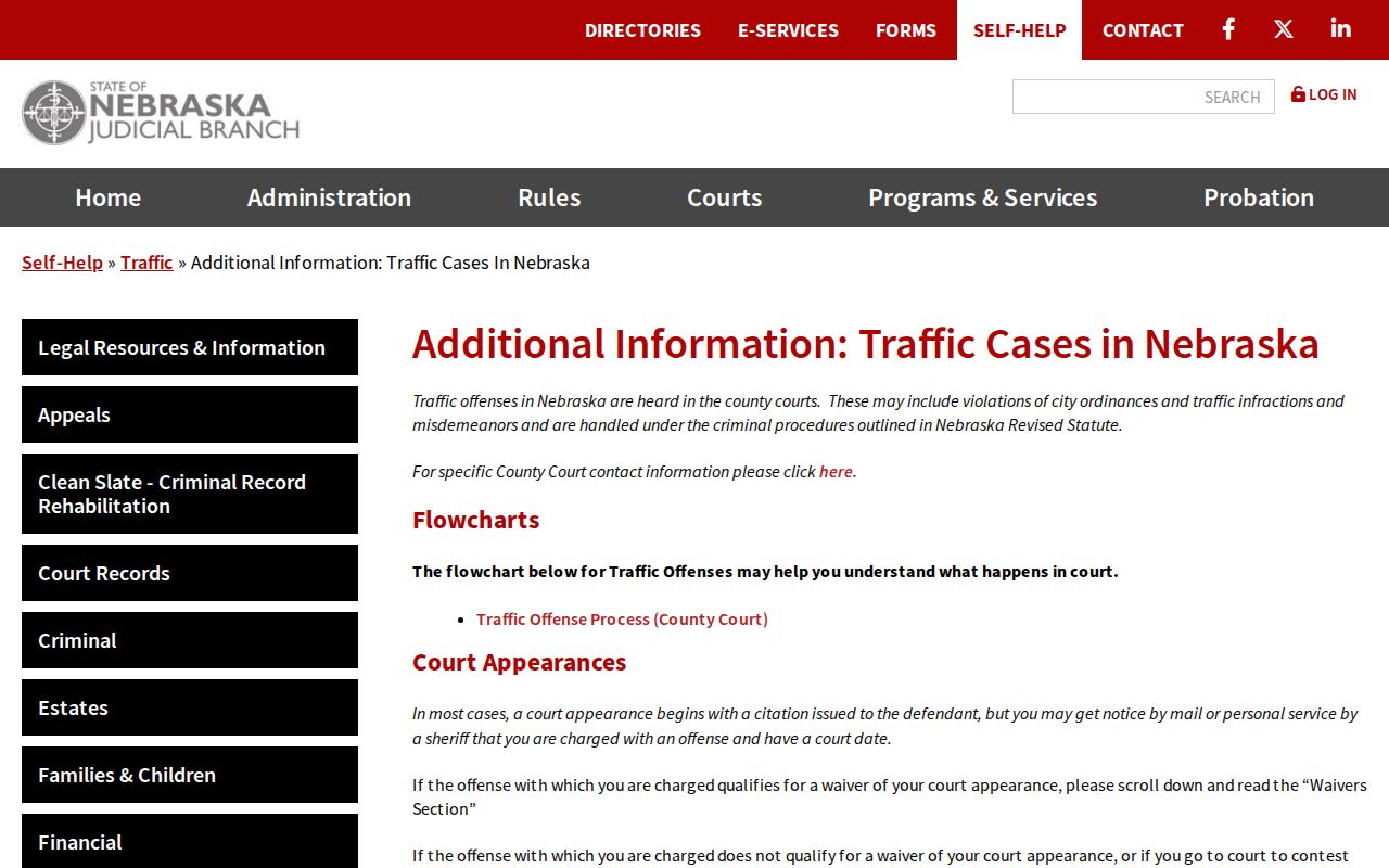 Chase County traffic warrant and County Court citation process